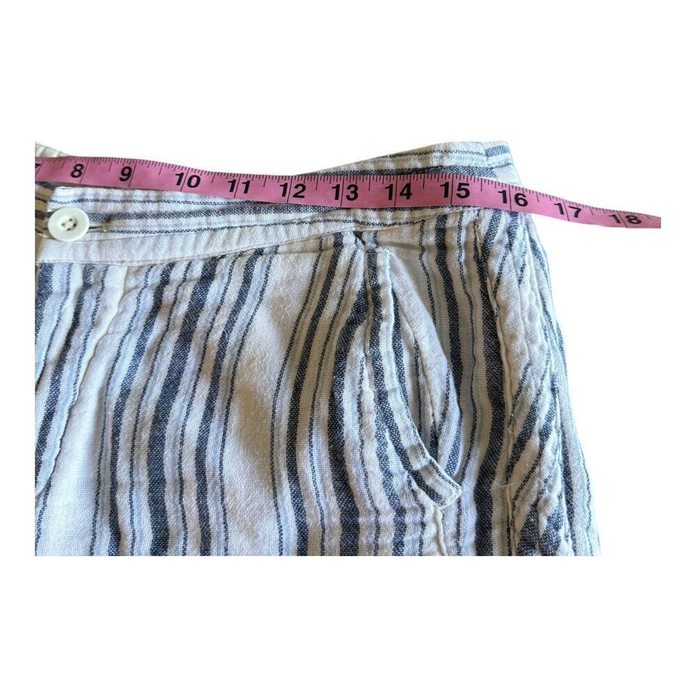 Free People Casual Stripe Short Shorts Coastal Cotton Off-White Blue Women's 4 - Picture 5 of 9